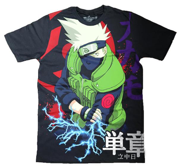 Imagem de Camiseta Camisa Kakashi Sharingan Chidoroi Blusa Naruto Masculina Infantil Unissex