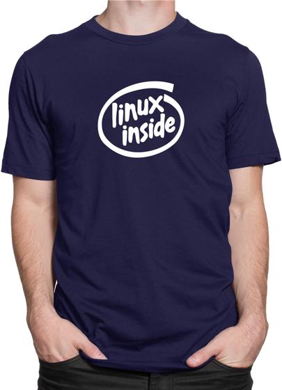 Imagem de Camiseta Camisa Linux Inside Sistema Nerd Pinguim Informática