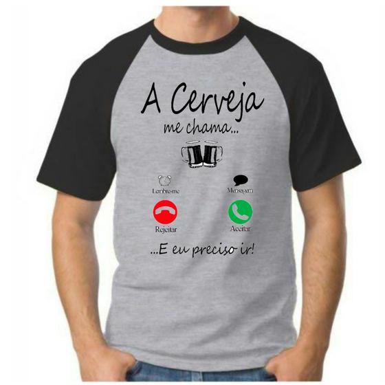 Imagem de Camiseta camisa masculina a cerveja me chama meme pinga Chopp