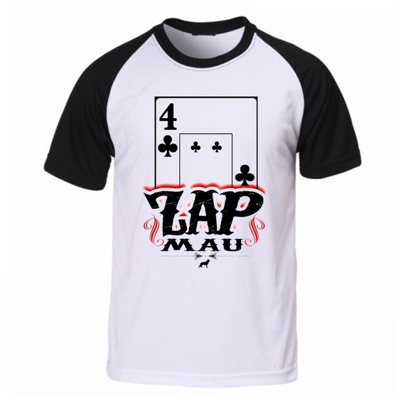 Imagem de Camiseta camisa masculina jogo truco zap mau baralho nipe