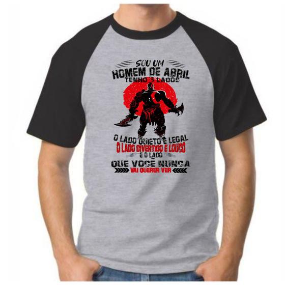 Imagem de Camiseta camisa masculina mês nascimento homem abril guerreiro
