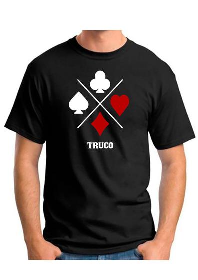 Imagem de Camiseta camisa masculina truco truqueiro jogo nipe baralho