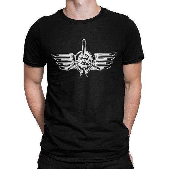 Imagem de Camiseta Camisa O Aviador Masculina Preto