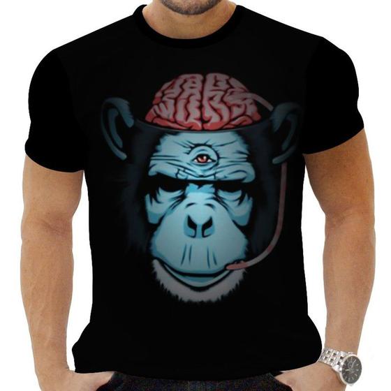 Imagem de Camiseta Camisa Personalizada Animal Macaco Selva 03_x000D_