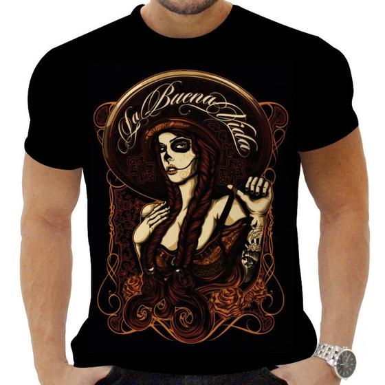 Imagem de Camiseta Camisa Personalizada Caveira Mexicana Rock 19_x000D_