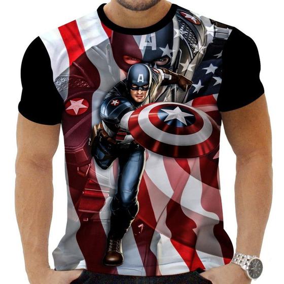 Imagem de Camiseta Camisa Personalizada Herois Capitão América 18_x000D_