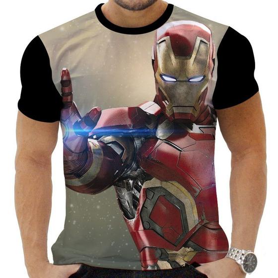 Imagem de Camiseta Camisa Personalizada Herois Homem De Ferro 14_x000D_