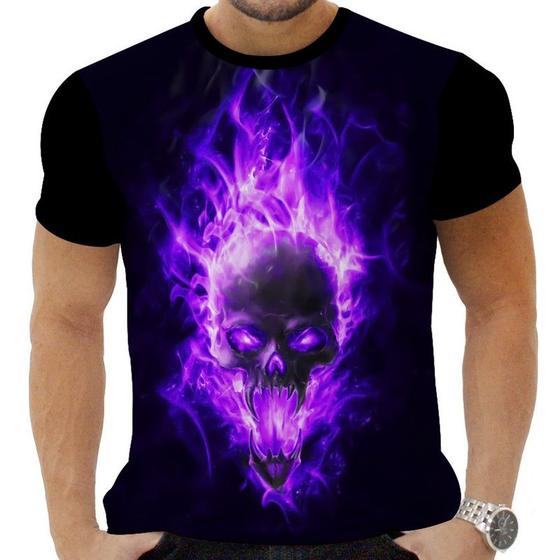 Imagem de Camiseta Camisa Personalizada Rock Horror Caveira 85_x000D_