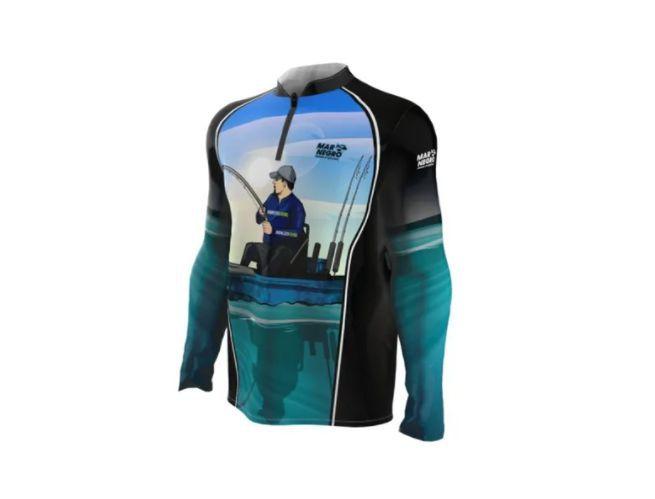 Imagem de Camiseta Camisa Pesca Proteção Uv50 Mar Negro - Caiqueiro GG