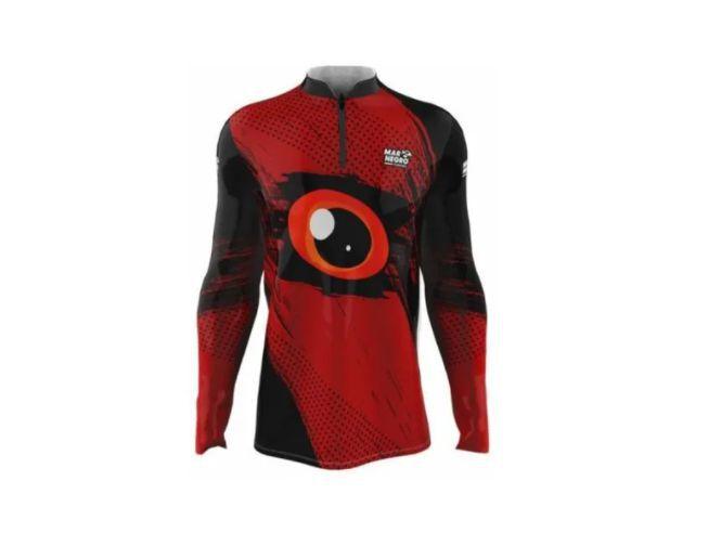 Imagem de Camiseta Camisa Pesca Proteção Uv50 Mar Negro - Olhos GG