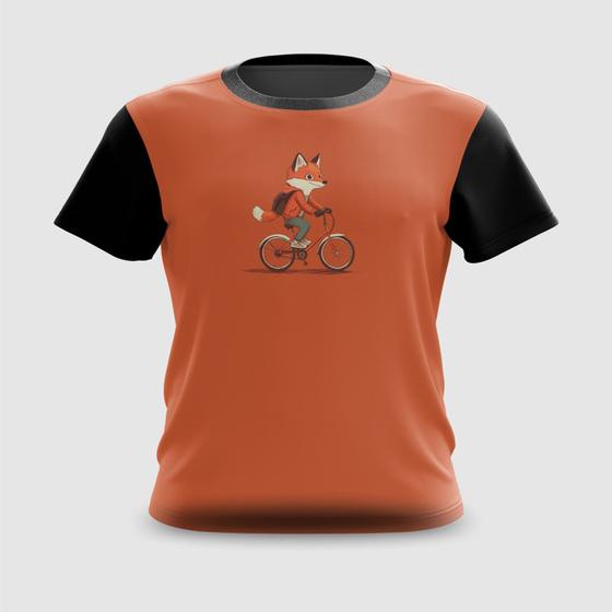 Imagem de Camiseta Camisa Raposa Andando de Bicicleta