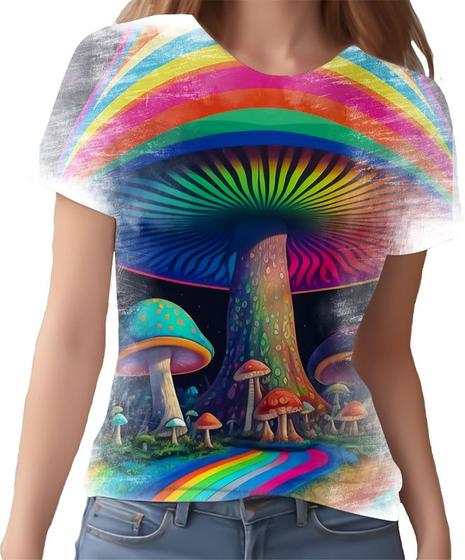 Imagem de Camiseta Camisa Rave Jardim Psicodélico Good Vibe Cogumelo 9