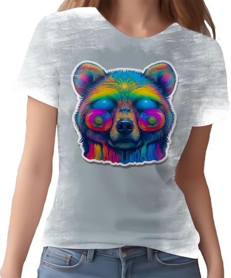 Imagem de Camiseta Camisa Rave Urso Psicodélico Arco Iris Good Vibes 6