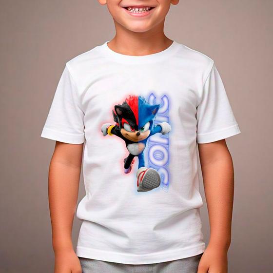 Imagem de Camiseta Camisa Sonic Shadow Infantil Lançamento Filme 2024