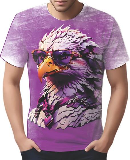 Imagem de Camiseta Camisa Tshirt Animais com Óculos Águia Moderna HD 1