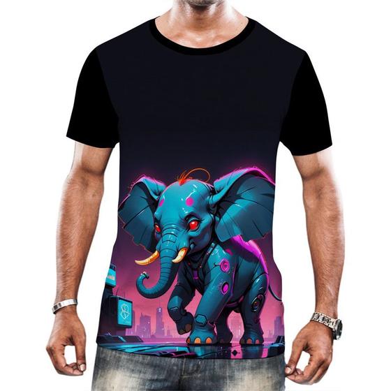 Imagem de Camiseta Camisa Tshirt Animais Cyberpunk Elefantes Safari 4