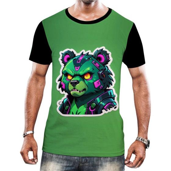 Imagem de Camiseta Camisa Tshirt Animais Cyberpunk Urso Marrom HD 2