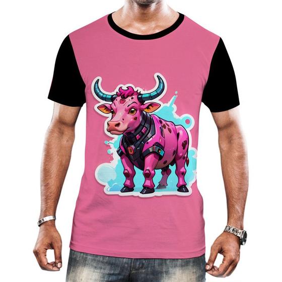 Imagem de Camiseta Camisa Tshirt Animais Cyberpunk Vaca Boi Bovinos 