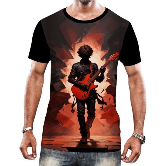 Imagem de Camiseta Camisa Tshirt Animais Guitarrista Guitarra Música 3