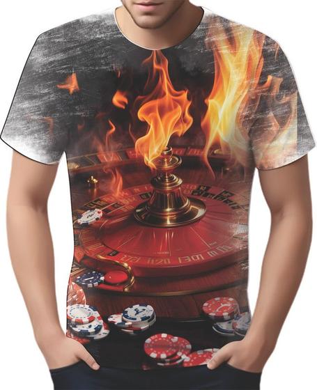 Imagem de Camiseta Camisa Tshirt  Baralho Poker Roleta Sorte Dados 2