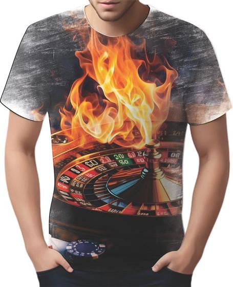 Imagem de Camiseta Camisa Tshirt  Baralho Poker Roleta Sorte Dados 3