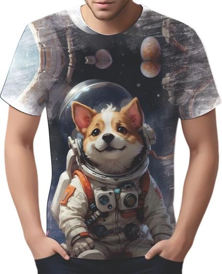 Imagem de Camiseta Camisa Tshirt Cachorro Astronauta Cão Lua Marte 2