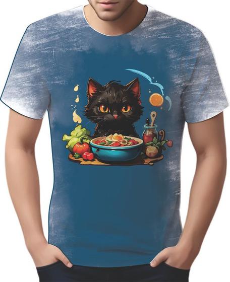 Imagem de Camiseta Camisa Tshirt Chefe Gato Cozinheiro Cozinha 2