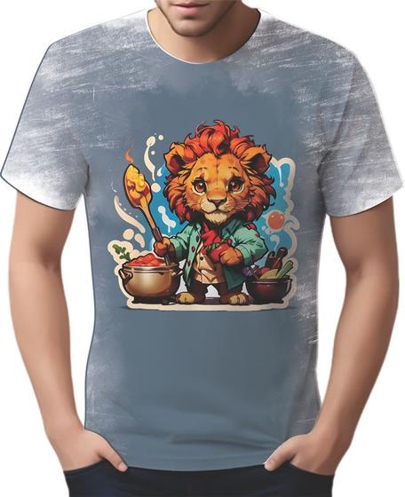 Imagem de Camiseta Camisa Tshirt Chefe Leão Cozinheiro Cozinha 1