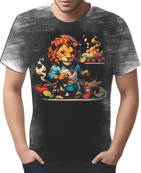 Imagem de Camiseta Camisa Tshirt Chefe Leão Cozinheiro Cozinha 3