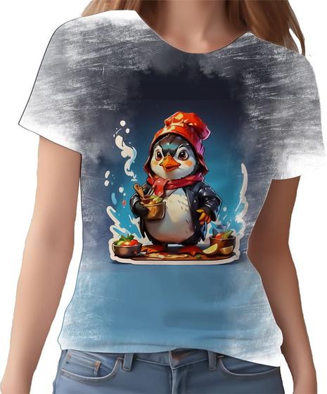 Imagem de Camiseta Camisa Tshirt Chefe Pinguim Cozinheiro Cozinha 4