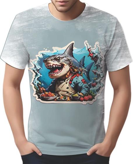 Imagem de Camiseta Camisa Tshirt Chefe Tubarão Cozinheiro Cozinha HD 2