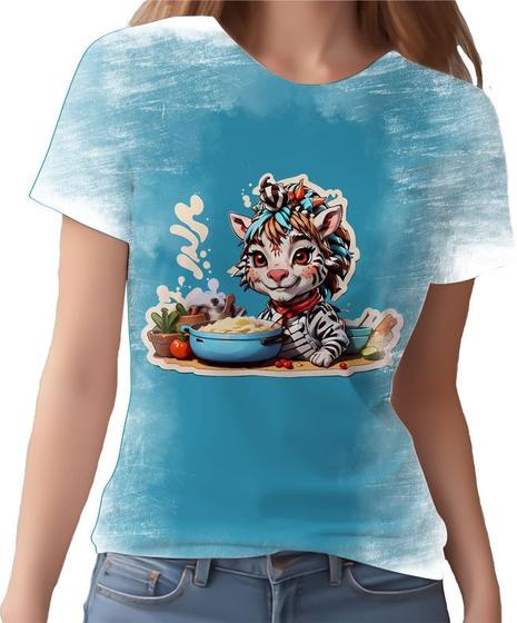 Imagem de Camiseta Camisa Tshirt Chefe Zebra Cozinheira Cozinha 4