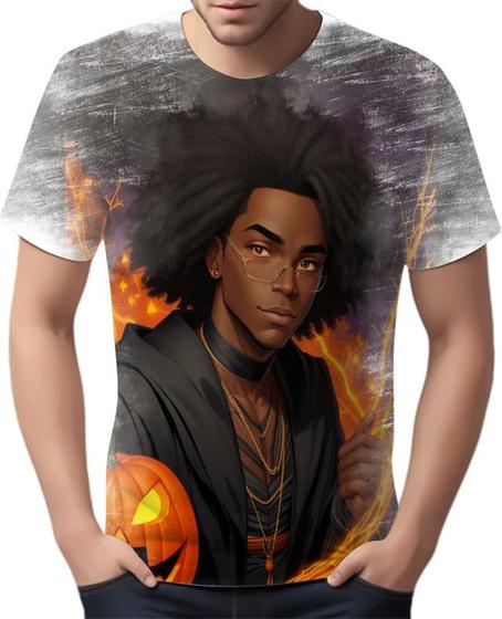 Imagem de Camiseta Camisa Tshirt Halloween Bruxo Afro Mago Negro 2