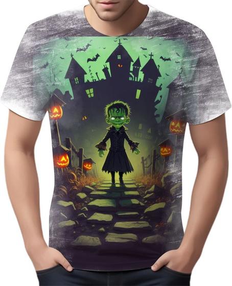 Imagem de Camiseta Camisa Tshirt Halloween Frankenstein Zombi Susto 5