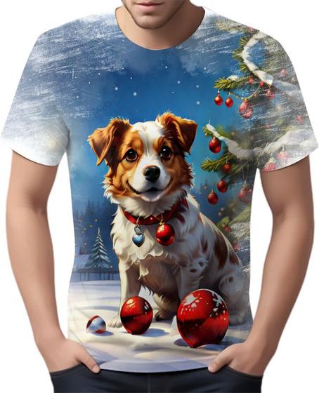 Imagem de Camiseta Camisa Tshirt Natal Festas Cachorro Noel Neve 2