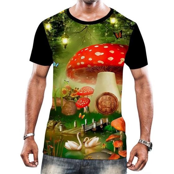 Imagem de Camiseta Camisa Tshirt Natureza Cogumelos Psicodélica HD 3