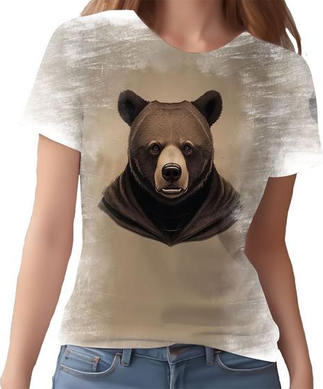 Imagem de Camiseta Camisa Urso Marrom Face Animais Estampa t-shirt 1