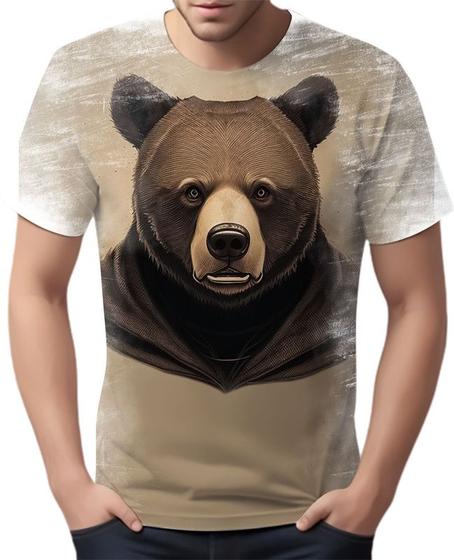 Imagem de Camiseta Camisa Urso Marrom Face Animais Estampa t-shirt 2