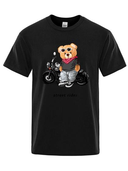 Imagem de Camiseta Camisa Urso Motoqueiro Street Rider Slim Fit