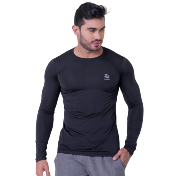 Imagem de Camiseta Camisa UV 50+ Térmica Masculina Blusa Pesca Ultravioleta Verão Pescaria ProteçãoSolar Segunda Pele Corrida