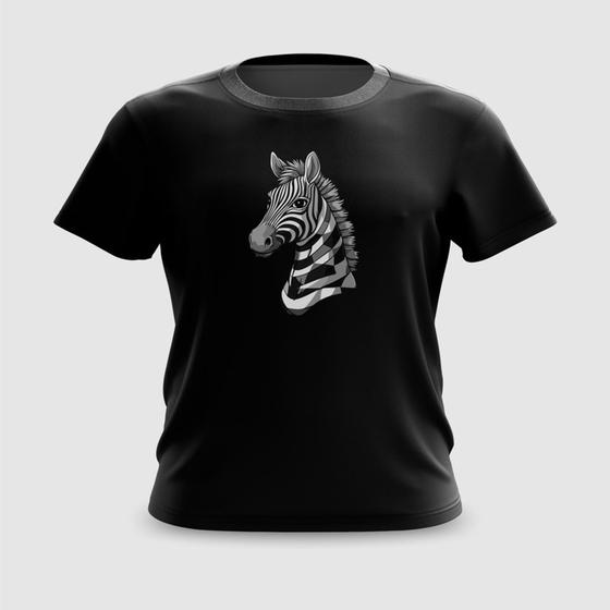 Imagem de Camiseta Camisa Zebra Xadrez Preta e Branca