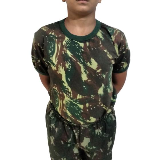 Imagem de Camiseta Camuflada Manga Curta - Infantil De 2 Até 14  Anos