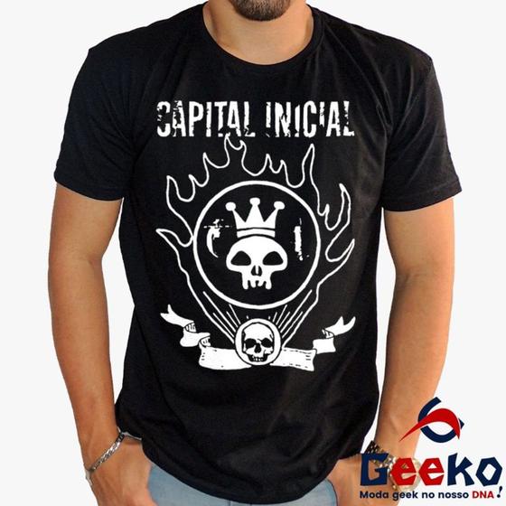 Imagem de Camiseta Capital Inicial 100% Algodão Rock Geeko