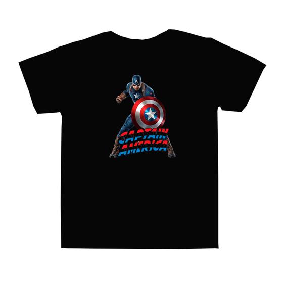 Imagem de Camiseta Capitão América Camisa super herois blusa unissex infantil e adulto