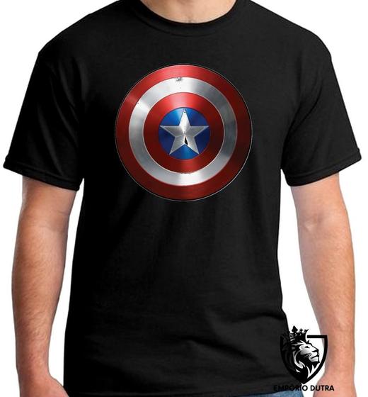 Imagem de Camiseta capitão america escudo Blusa criança infantil juvenil adulto camisa todos tamanhos