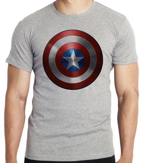 Imagem de Camiseta Capitão América Escudo Marvel Blusa criança infantil juvenil adulto camisa tamanhos