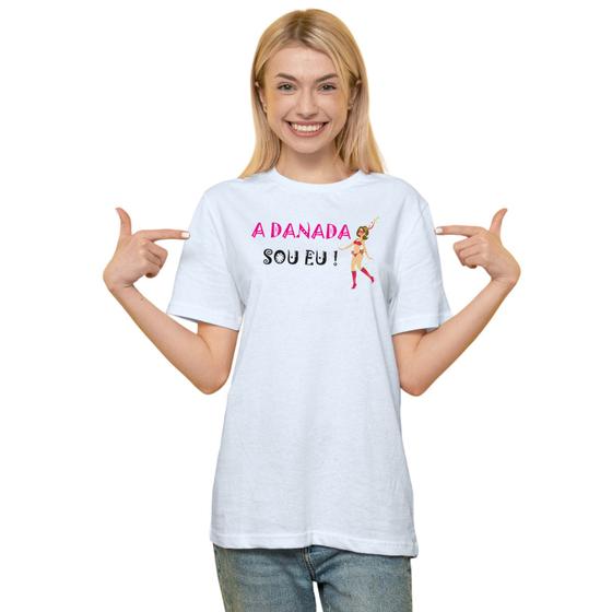 Imagem de Camiseta Carnaval A Danada Sou Eu Camisa Personalizada Blusa Adulto Algodão com Poliéster