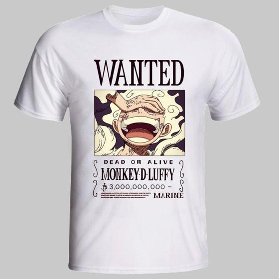 Imagem de Camiseta Cartaz Procurado Luffy Gear 5 One Piece Bt180