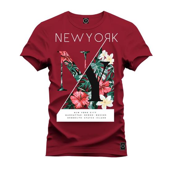 Imagem de Camiseta Casual 100% Algodão Estampada Florido Nyc