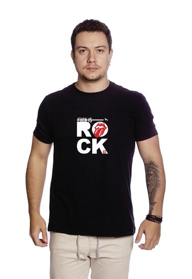 Imagem de Camiseta Casual Masculina Estampada 5 Rock Leve Confortável Básica- C004